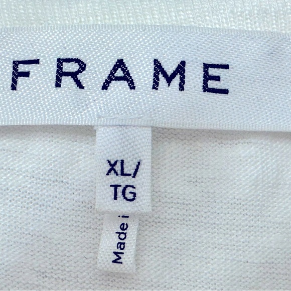 FRAME DENIM EUC Sz XL White Linen Slouchy Tee - Picture 4 of 6